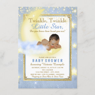 Twinkle Twinkle Little Star Ethnic Boy Baby Shower Invitation