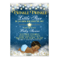 Twinkle Twinkle Little Star Ethnic Boy Baby Shower Invitation