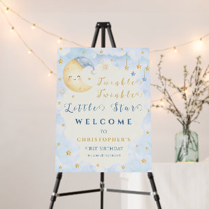 Twinkle Twinkle Little Star First Birthday Blue Foam Board