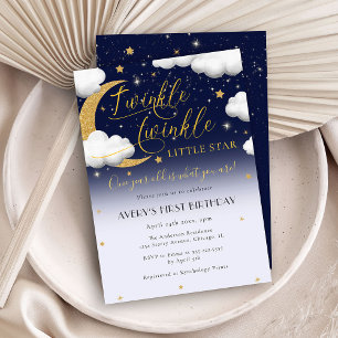 Twinkle Twinkle Little Star First Birthday Invitation