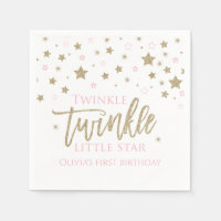 Twinkle Twinkle Little Star first birthday Napkins