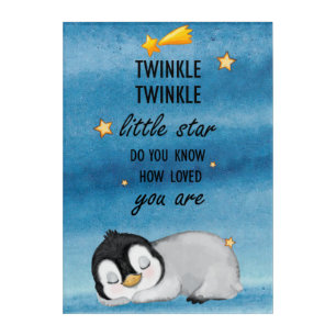 Twinkle, Twinkle Little Star for Sleep Penguin  Acrylic Print