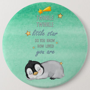 Twinkle, Twinkle Little Star for Sleep Penguin  Button