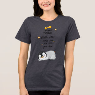 Twinkle, Twinkle Little Star for Sleep Penguin  T- Tri-Blend Shirt