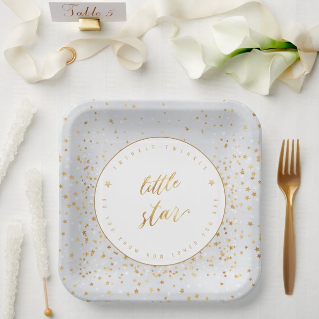 Twinkle Twinkle Little Star Gender Neutral Paper Plates (Wedding)