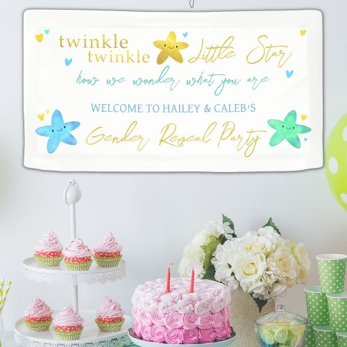 Twinkle Twinkle Little Star Gender Reveal Banner