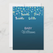 Twinkle Twinkle Little Star Gender Reveal Blue Invitation (Back)