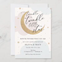 Twinkle Twinkle Little Star Gender Reveal Invitation