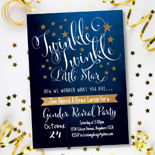 Twinkle Twinkle Little Star Gender Reveal Invitation