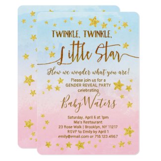 Twinkle Twinkle Little Star Gender Reveal Invite