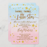 Twinkle Twinkle Little Star Gender Reveal Invite