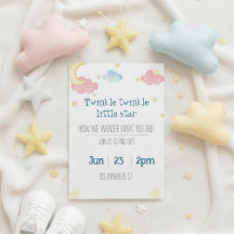 twinkle twinkle little star gender reveal invite