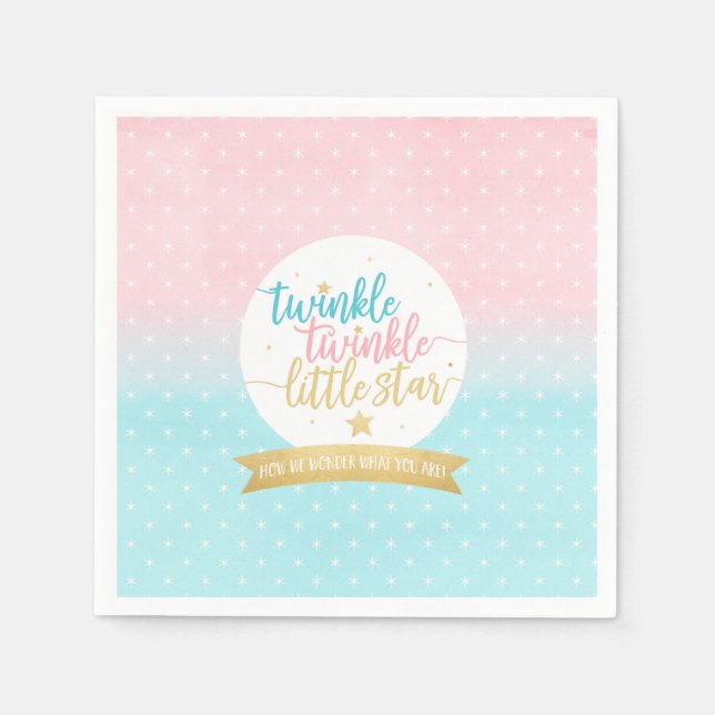 Twinkle Twinkle Little Star Gender Reveal Napkins (Front)