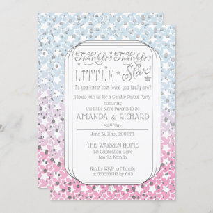 Twinkle Twinkle Little Star Gender Reveal Party Invitation