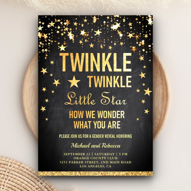 Twinkle Twinkle Little Star Gender Reveal Party Invitation (Creator Uploaded)