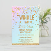Twinkle Twinkle Little Star Gender Reveal Party Invitation (Standing Front)