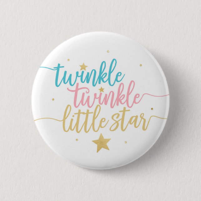 Twinkle Twinkle Little Star Gender Reveal Shower Button (Front)