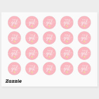 Twinkle Twinkle Little Star Gender Reveal Shower Classic Round Sticker