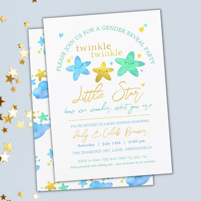 Twinkle Twinkle Little Star Gender Reveal Shower I Invitation (Creator Uploaded)