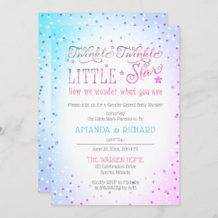 Twinkle Twinkle Little Star Gender Reveal Shower Invitation