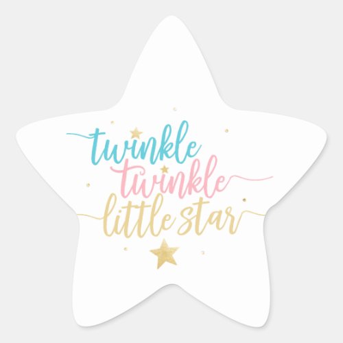 Twinkle Twinkle Little Star Gender Reveal Shower Star Sticker