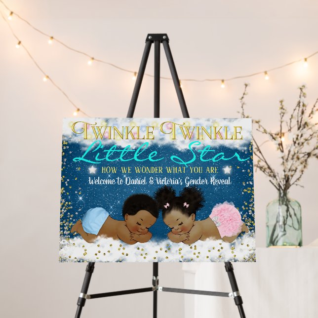 Twinkle Twinkle Little Star Gender Reveal Sign (In Situ (Stand))