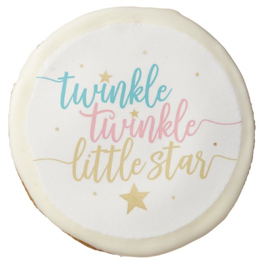 Twinkle Twinkle Little Star Gender Reveal Sugar Cookie (Front)