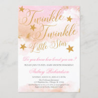 Twinkle Twinkle little star girl baby shower Invitation