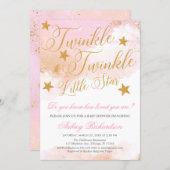 Twinkle Twinkle little star girl baby shower Invitation (Front/Back)