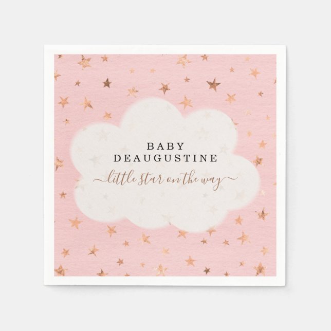 Twinkle Twinkle Little Star Girl Baby Shower Napkins (Front)
