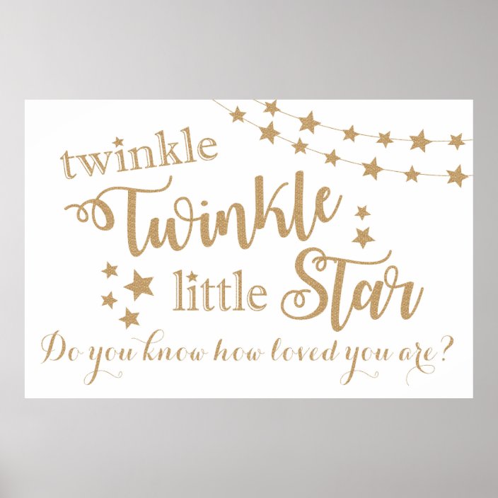 twinkle twinkle little star gold backdrop poster  zazzle