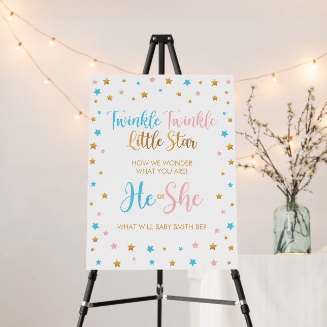 Twinkle Twinkle Little Star He or She Gender sign (In Situ (Stand))