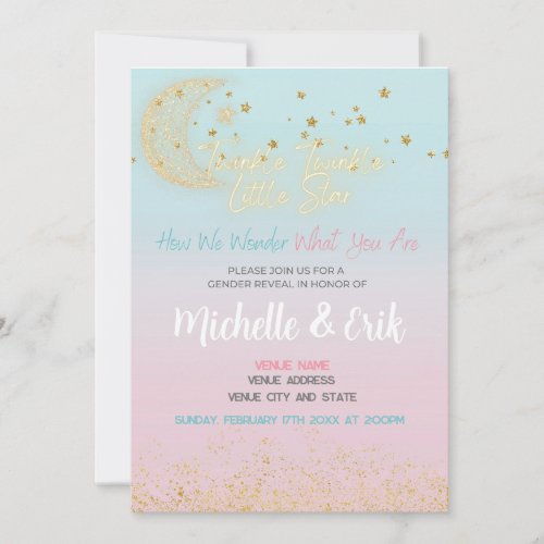 Twinkle Twinkle Little Star How We Wonder  Invitation