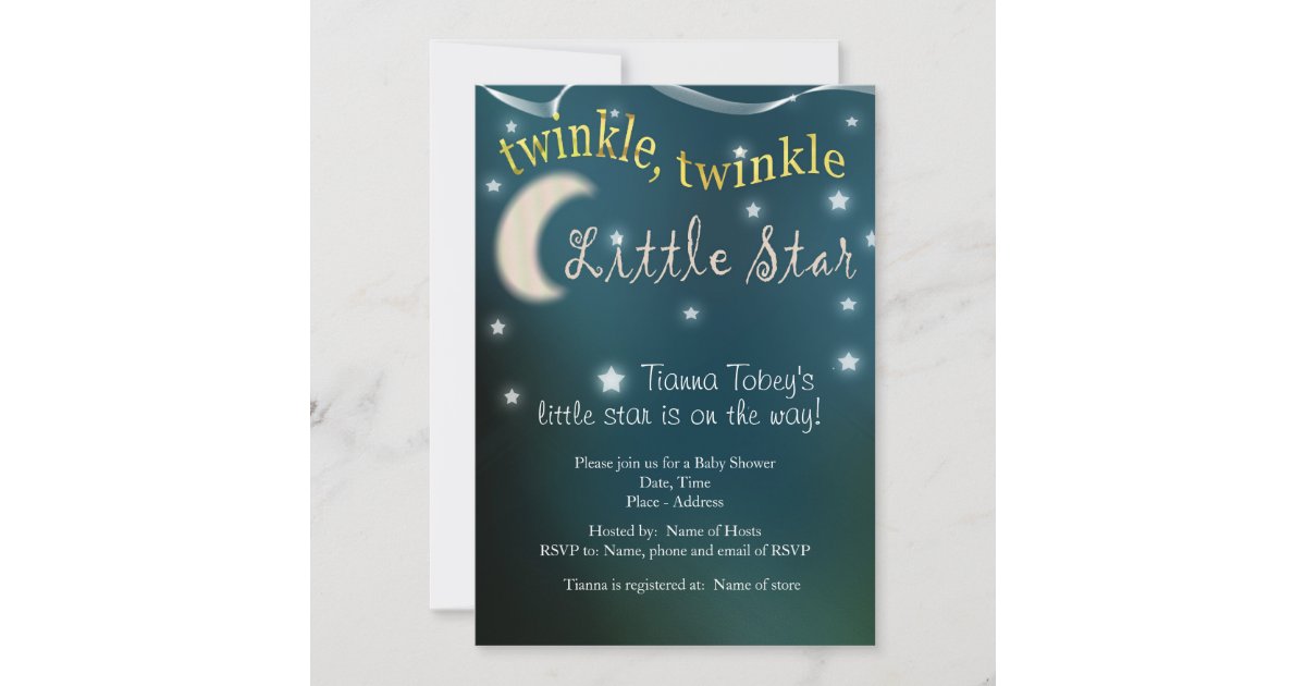 Twinkle, twinkle, little star invitation | Zazzle