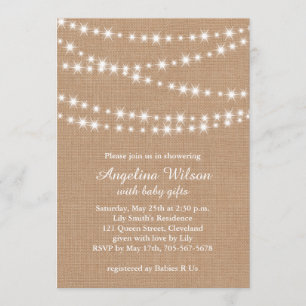 Twinkle Twinkle Little Star Invitation on Burlap
