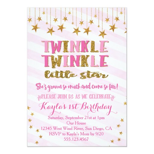 Twinkle Twinkle Little Star Invitation Card 3