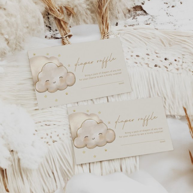 Twinkle Twinkle Little Star Ivory Diaper Raffle Enclosure Card (Creator Uploaded)