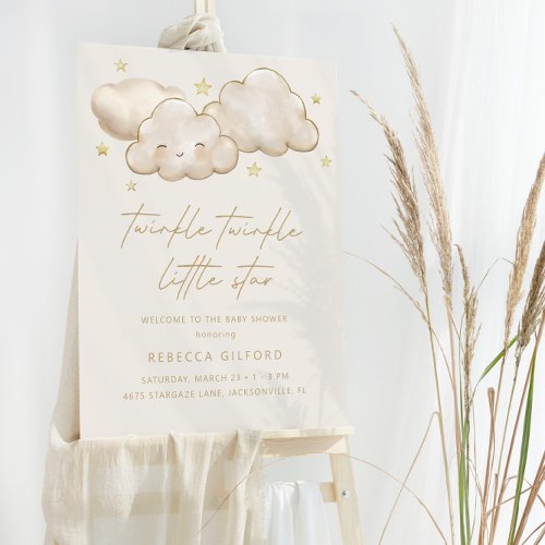 Twinkle Twinkle Little Star Ivory Welcome Sign