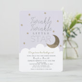 Twinkle Twinkle Little Star Lilac Baby Shower Invitation (Standing Front)