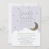 Twinkle Twinkle Little Star Lilac Baby Shower Invitation (Front)