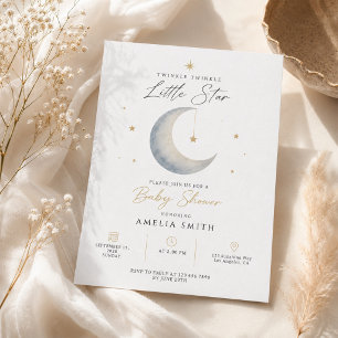 Twinkle Twinkle Little Star Modern Baby Shower Invitation
