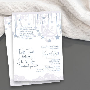 Twinkle Twinkle Little Star Moon Baby Sprinkle Invitation