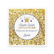 Twinkle twinkle little star napkins navy and gold