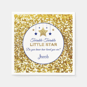 Twinkle twinkle little star napkins navy and gold