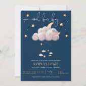 Twinkle Twinkle Little Star Navy Baby Shower Invitation (Front)