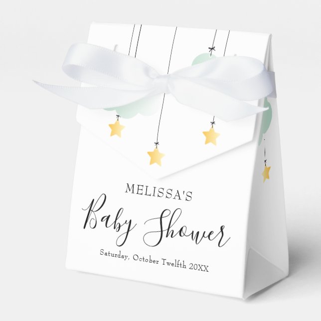 Twinkle Twinkle Little Star Neutral Baby Shower Favor Boxes (Front Side)