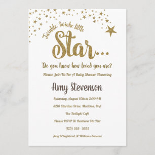 Twinkle Twinkle Little Star Neutral Shower Invite