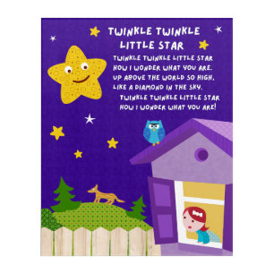 Twinkle Twinkle Little Star Nursery Rhyme Wall Art