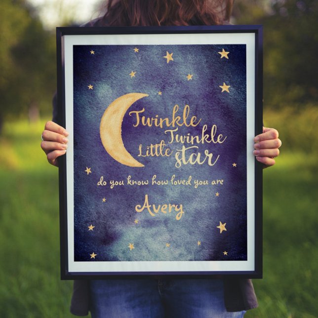 Twinkle Twinkle little star nursery watercolor Poster (Creator Uploaded)