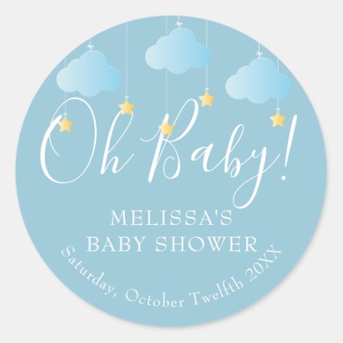 Twinkle twinkle little star Oh Baby baby shower Classic Round Sticker
